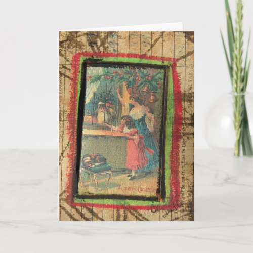 Vintage Christmas Mixed Media Holiday Card