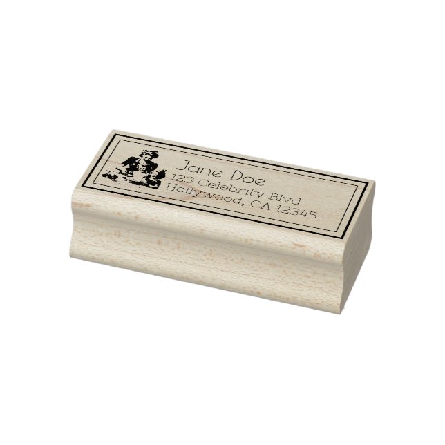 Vintage Christmas Mom and Kids Art Rubber Stamp (Stamp)