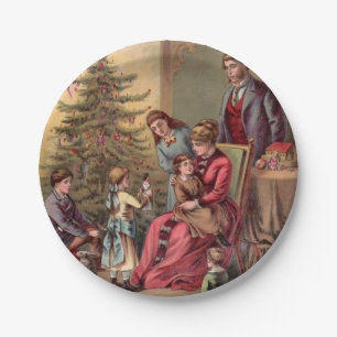 Vintage Christmas Morning Paper Plates