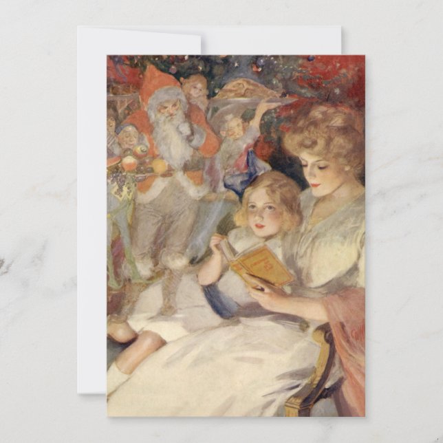 Vintage Christmas, Mother and Daughter Invitation (Front)