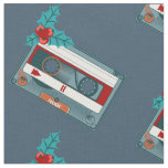 vintage christmas music cassette tape fabric