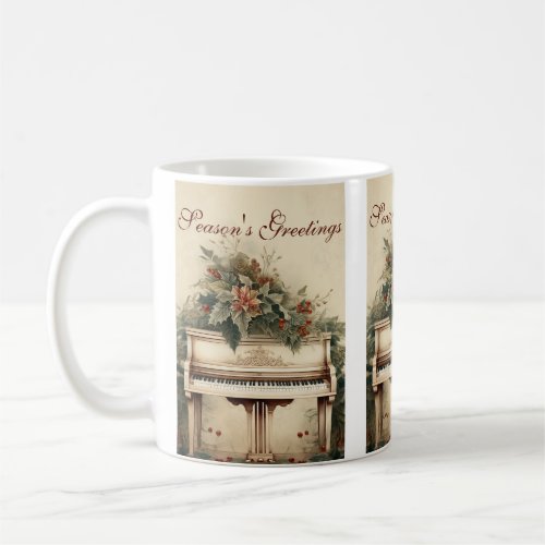 Vintage Christmas Music Grand Piano Greenery