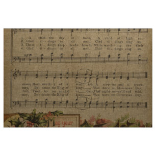 Vintage Christmas Music Sheet Holiday Fabric