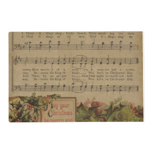 Vintage Christmas Music Sheet Holiday Placemat