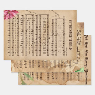 Vintage Christmas Music  Wrapping Paper Sheets