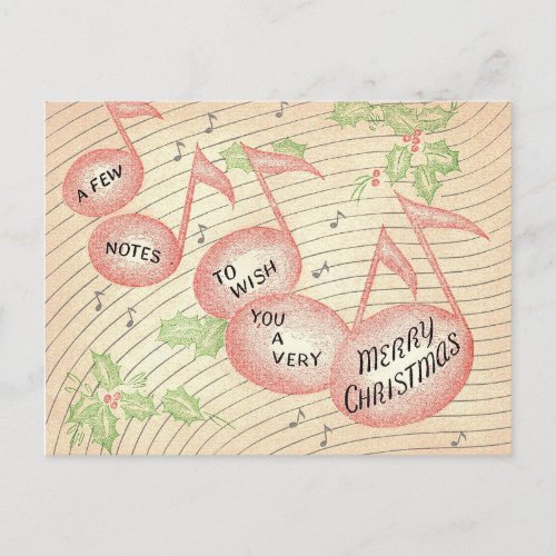 Vintage Christmas Musical Notes
