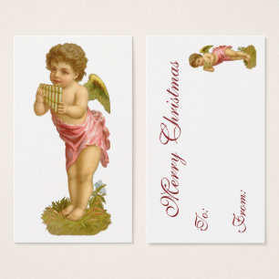 Vintage Christmas, Musician Angel with Pan Pipes