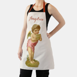 Vintage Christmas, Musician Angel with Pan Pipes Apron