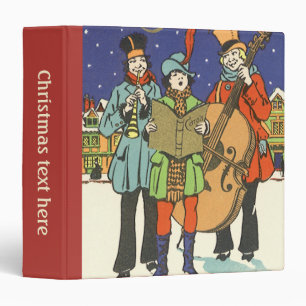Vintage Christmas, Musicians Caroling with Music 3 Ring Binder