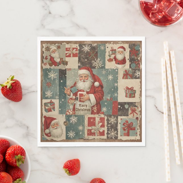 Vintage Christmas Napkins (Insitu)
