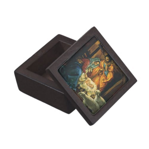 Vintage Christmas Nativity Baby Jesus in Manger Gift Box