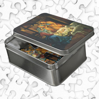 Vintage Christmas Nativity  Baby Jesus In Manger Jigsaw Puzzle by ChristmasCafe at Zazzle