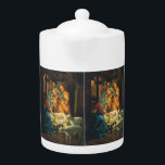 Vintage Christmas Nativity, Baby Jesus in Manger Teapot<br><div class="desc">Vintage illustration religious Christmas holiday design featuring a classic nativity. A Christian religion family scene with Mary,  Joseph and the infant Jesus Christ in the manger with lamb and sheep. Bethlehem.</div>