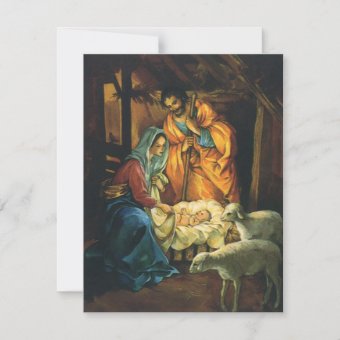 Vintage Christmas Nativity, Baby Jesus Invitation | Zazzle