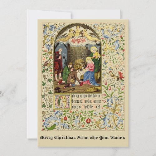 Vintage Christmas Nativity by Alfred Crispin Holiday Card
