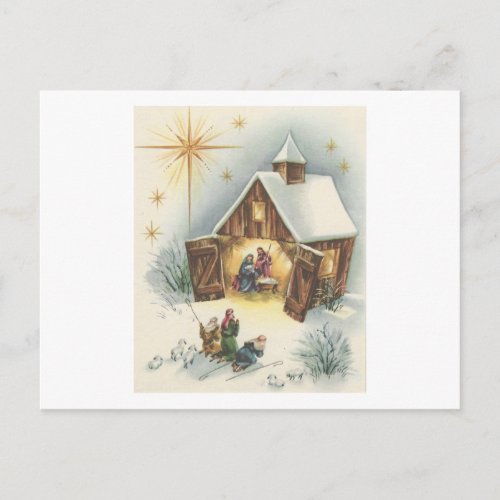Vintage Christmas Nativity Card