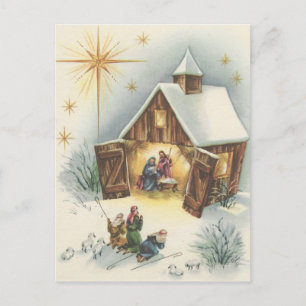 Vintage Christmas Nativity Card