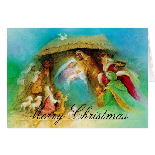 Vintage Christmas Nativity Greeting Card | Zazzle