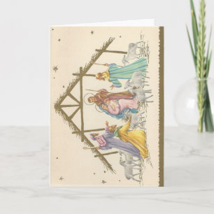Vintage Christmas Nativity Holiday Card