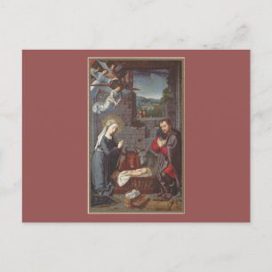 Vintage Christmas Nativity Holiday Postcard