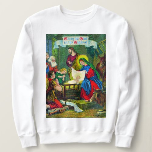 Vintage Christmas Nativity Holiday Sweatshirt