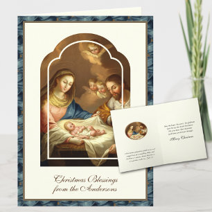 Vintage Christmas Nativity Jesus Mary Joseph Holiday Card