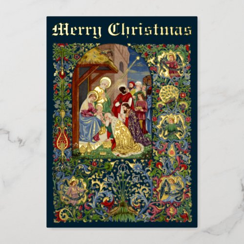 Vintage Christmas Nativity Magi by Alfred Crispin Foil Holiday Card