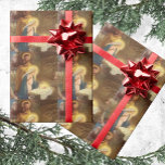 Vintage Christmas Nativity, Mary Joseph Baby Jesus Wrapping Paper<br><div class="desc">Vintage illustration religious Christmas holiday image featuring a classic nativity. A Christian religion family scene with Mary,  Joseph and the infant Jesus Christ in the Manger in Bethlehem. Artist: Hy Hintermeister.</div>