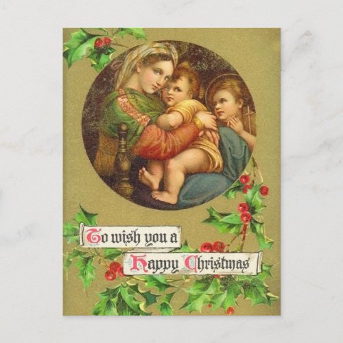 Vintage Christmas Nativity Postcard