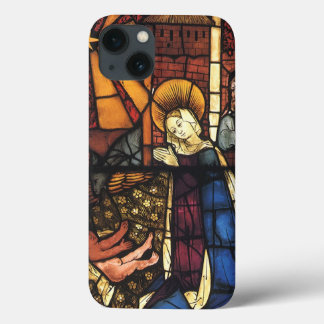 Vintage Christmas Nativity Scene in Stained Glass iPhone 13 Case