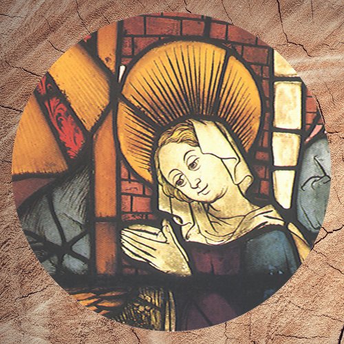 Vintage Christmas Nativity Scene in Stained Glass Classic Round Sticker