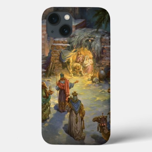 Vintage Christmas Nativity with Visiting Magi iPhone 13 Case