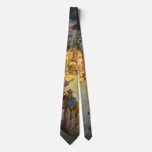 Vintage Christmas Nativity with Visiting Magi Neck Tie