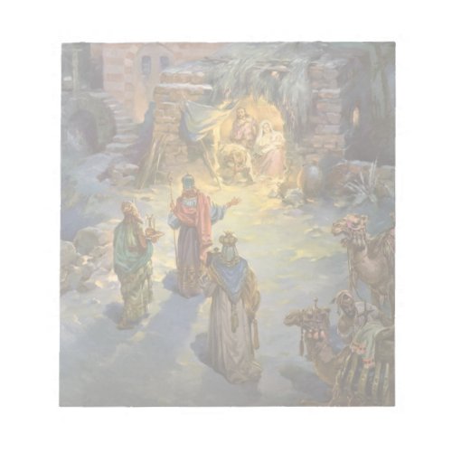 Vintage Christmas Nativity with Visiting Magi Notepad