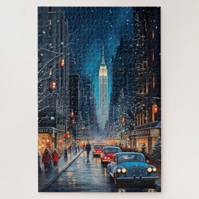 Vintage Christmas New-Your City Jigsaw Puzzle (Vertical)