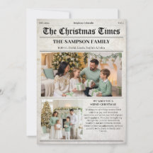 Vintage Christmas Newspaper Photo Newsletter
