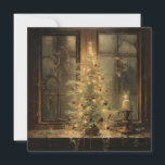 Vintage Christmas Night Greeting Card<br><div class="desc">vintage christmas night greeting card with text Merry Christmas</div>