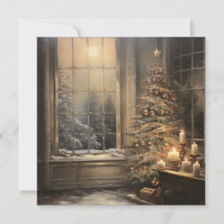 Vintage Christmas Night Greeting Card