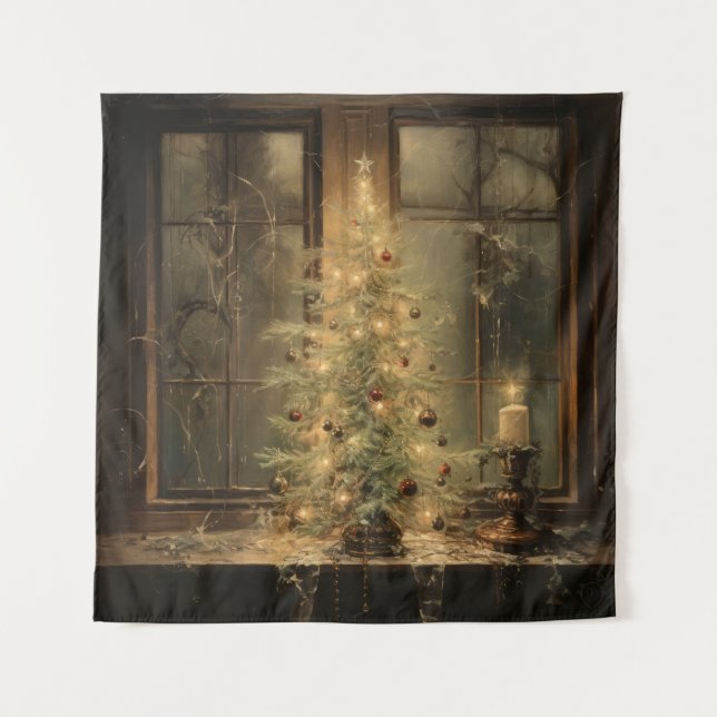 Vintage Christmas Night Tapestry (Front)