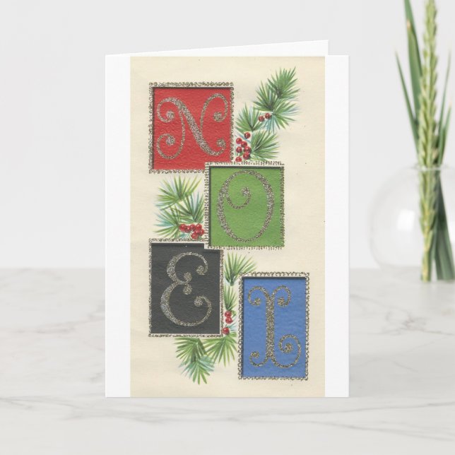 Vintage Christmas Noel Holiday Card (Front)