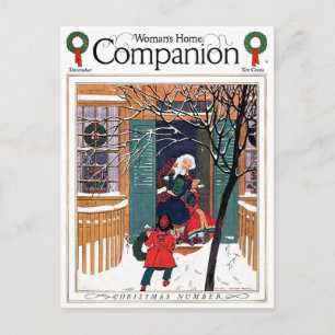 VINTAGE "CHRISTMAS NUMBER" AT GRANDMAS HOUSE" HOLIDAY POSTCARD