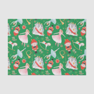 Vintage Christmas Nutcracker Fairy Tale Green Tissue Paper