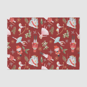 Vintage Christmas Nutcracker Fairy Tale Red Tissue Paper
