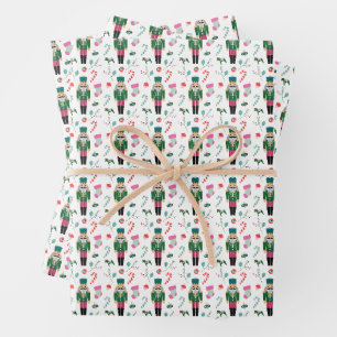 Vintage Christmas Nutcracker Ornament Wrapping Paper Sheets