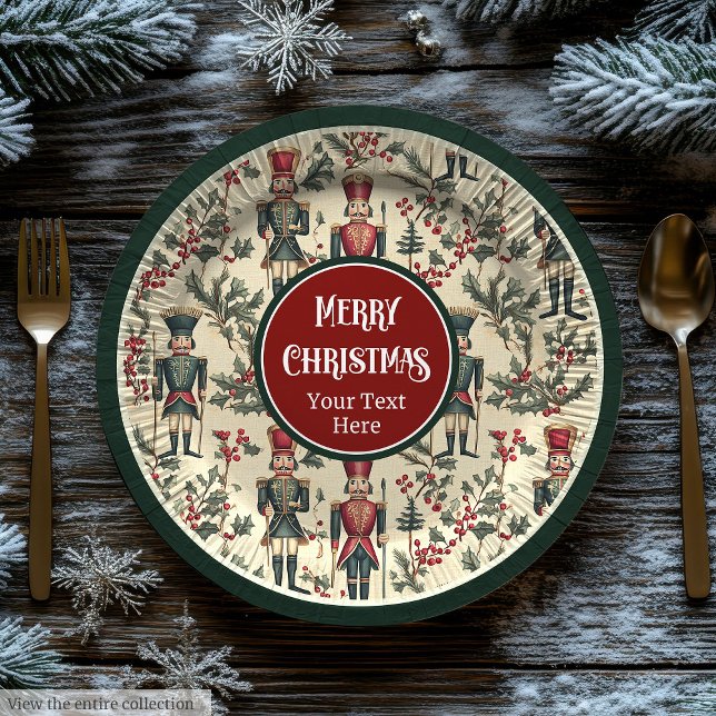 Vintage Christmas nutcracker personalized plates (Vintage Christmas nutcracker personalized plates)