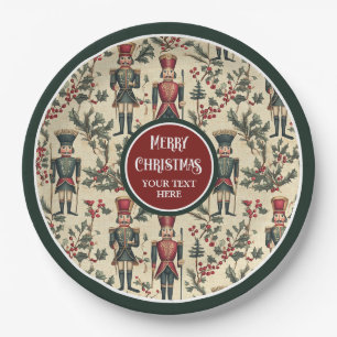 Vintage Christmas nutcracker personalized plates