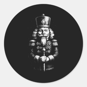 Vintage Christmas Nutcracker Retro Xmas 2025 Famil Classic Round Sticker