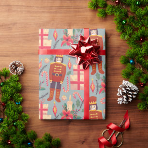Vintage Christmas Nutcrackers and Gifts Wrapping Paper