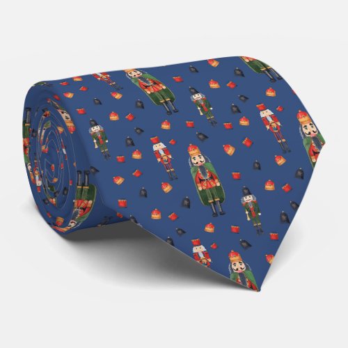 Vintage Christmas Nutcrackers Blue   Neck Tie