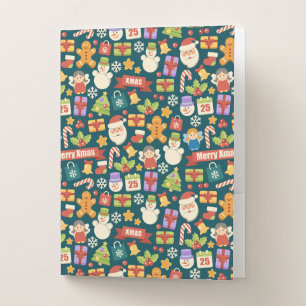 Vintage Christmas Nutcrackers Merry Christmas Cute Pocket Folder